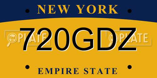 720GDZ New York License Plate