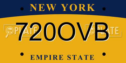 720OVB New York License Plate