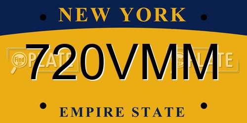 720VMM New York License Plate