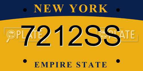 7212SS New York License Plate