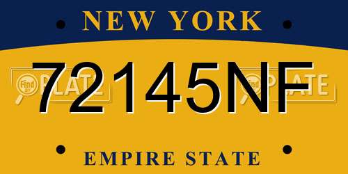 72145NF New York License Plate