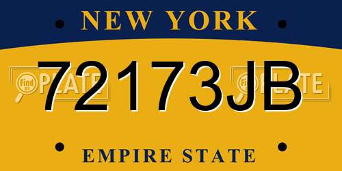 72173JB New York License Plate