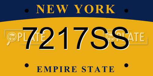 7217SS New York License Plate