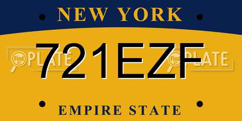 721EZF New York License Plate