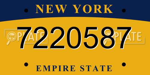 7220587 New York License Plate