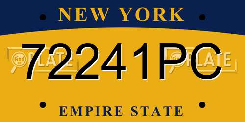 72241PC New York License Plate