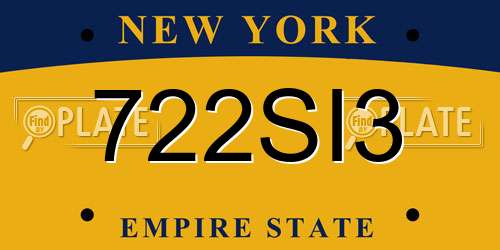 722SI3 New York License Plate