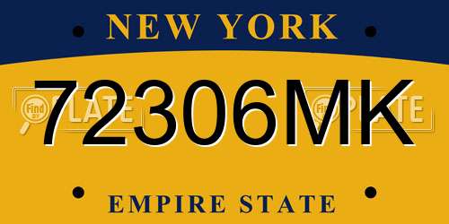 72306MK New York License Plate