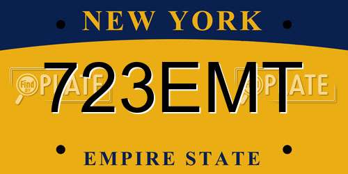 723EMT New York License Plate