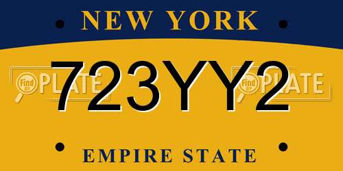 723YY2 New York License Plate