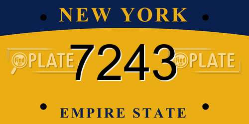 7243 New York License Plate