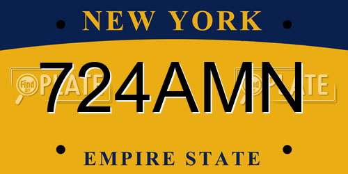 724AMN New York License Plate