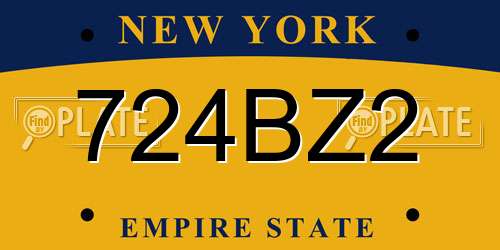 724BZ2 New York License Plate