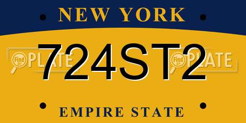 724ST2 New York License Plate