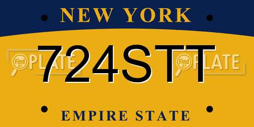 724STT New York License Plate