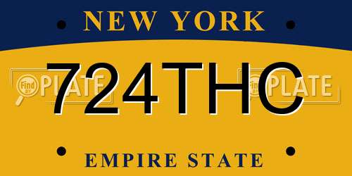 724THC New York License Plate
