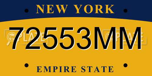 72553MM New York License Plate