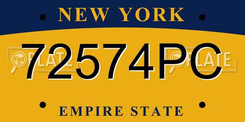 72574PC New York License Plate