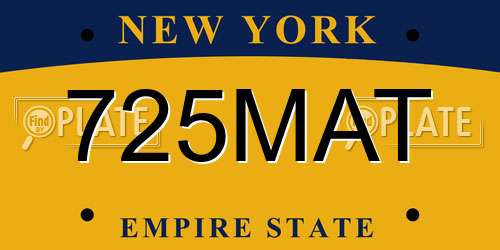 725MAT New York License Plate