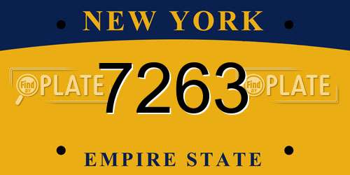 7263 New York License Plate
