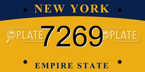 7269 New York License Plate