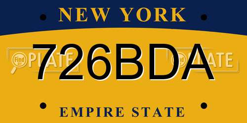 726BDA New York License Plate