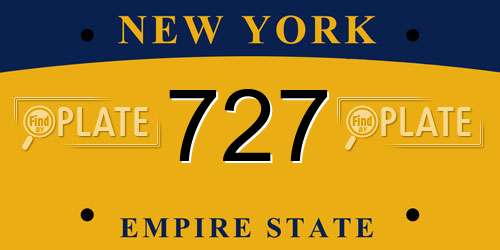 727 New York License Plate