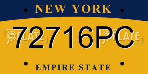72716PC New York License Plate