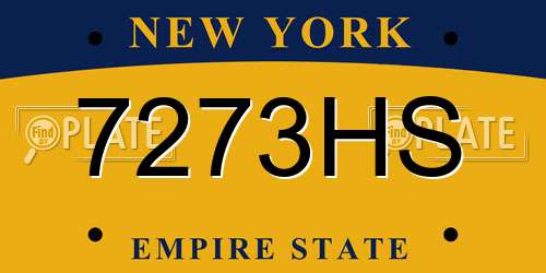 7273HS New York License Plate