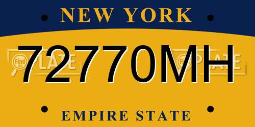 72770MH New York License Plate