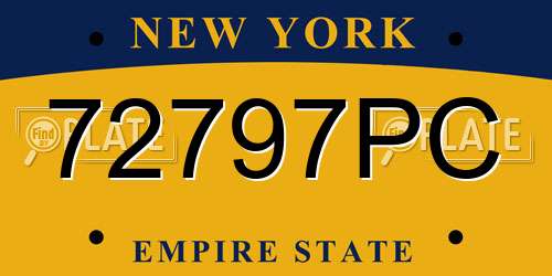 72797PC New York License Plate