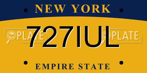 727IUL New York License Plate