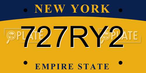 727RY2 New York License Plate