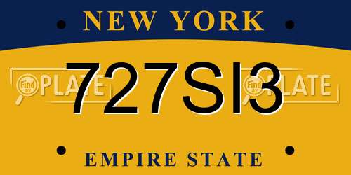 727SI3 New York License Plate