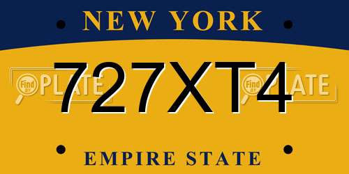 727XT4 New York License Plate