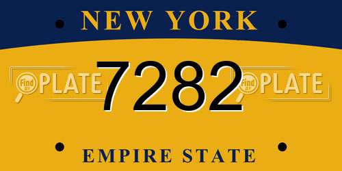 7282 New York License Plate