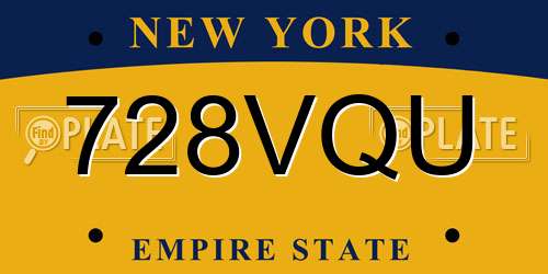 728VQU New York License Plate