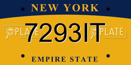 7293IT New York License Plate