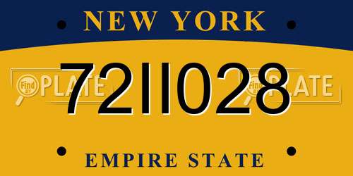 72II028 New York License Plate