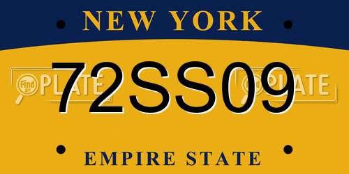 72SS09 New York License Plate