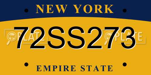 72SS273 New York License Plate