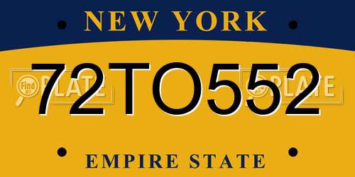 72TO552 New York License Plate