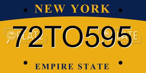 72TO595 New York License Plate