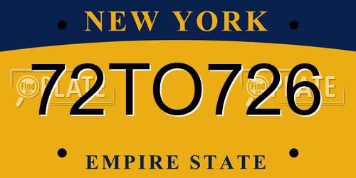 72TO726 New York License Plate