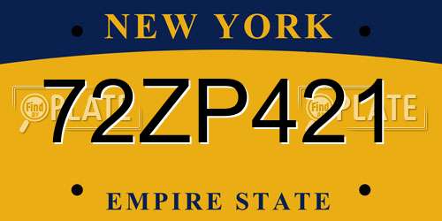 72ZP421 New York License Plate