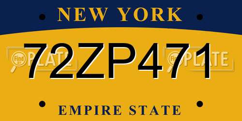 72ZP471 New York License Plate