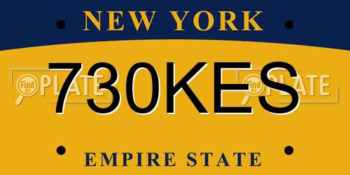 730KES New York License Plate