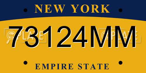 73124MM New York License Plate