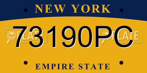 73190PC New York License Plate