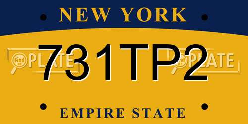 731TP2 New York License Plate
